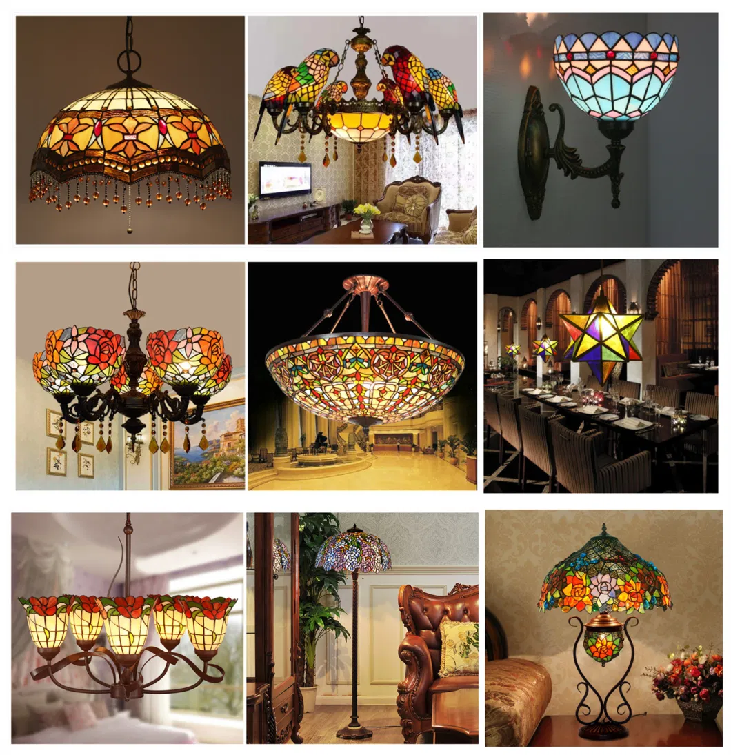 12 Inches 16 Inches Tiffany Table Stained Glass Lamp for Home/Restaurant/Hotel